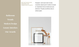 Photo Frames In The Interior - Free Website Template