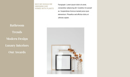 Photo Frames In The Interior - Free One Page Website