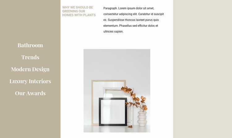 Photo frames in the interior WordPress Website Builder