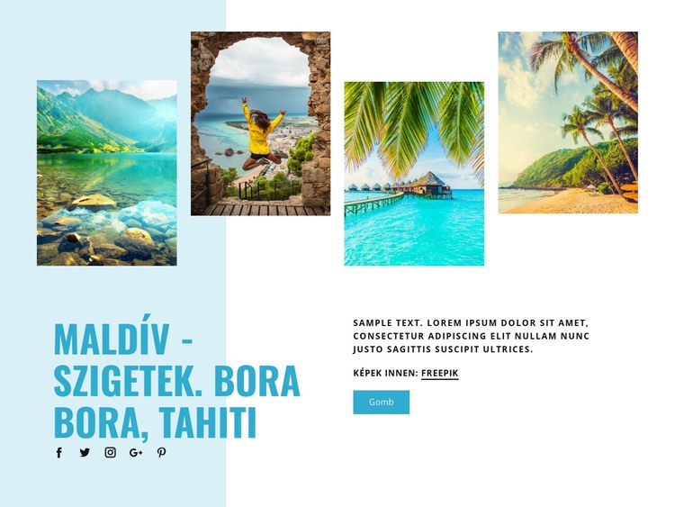 Maldív -szigetek, Bora Bora, Tahiti Sablon