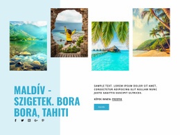 Maldív -Szigetek, Bora Bora, Tahiti - Sablon Elemek Hozzáadásához Az Oldalhoz