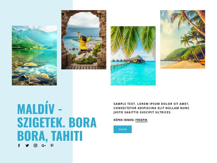 Maldív -szigetek, Bora Bora, Tahiti Weboldal sablon