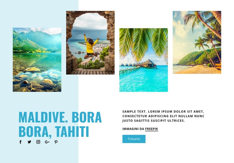 Maldive, Bora Bora, Tahiti Un modello di pagina