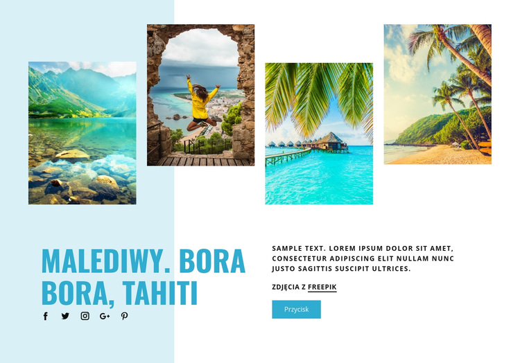 Malediwy, Bora Bora, Tahiti Motyw WordPress