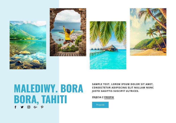 Malediwy, Bora Bora, Tahiti Szablon jednej strony