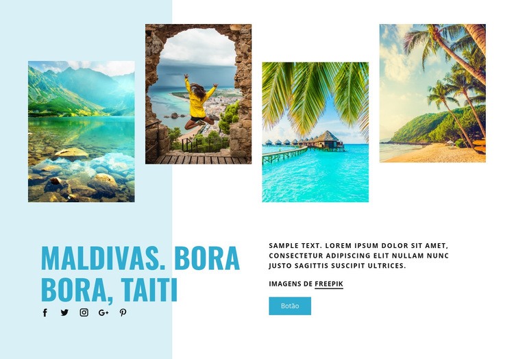 Maldivas, Bora Bora, Taiti Modelo de uma página