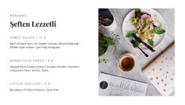 Menüden Popüler Yemekler - Tek Sayfalık Şablon Ilhamı
