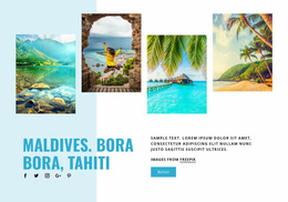 Maldives, Bora Bora, Tahiti - Drag & Drop Website Builder