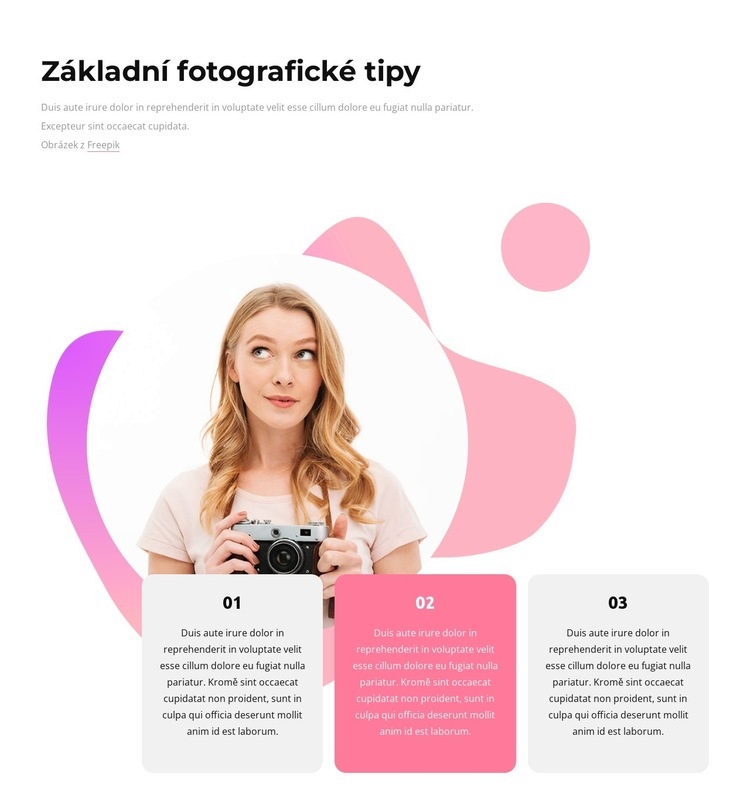 Základní fotografické tipy Šablona CSS