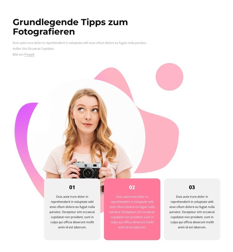 Grundlegende Tipps zum Fotografieren Eine Seitenvorlage