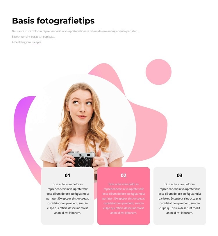 Basis fotografietips Website Builder-sjablonen