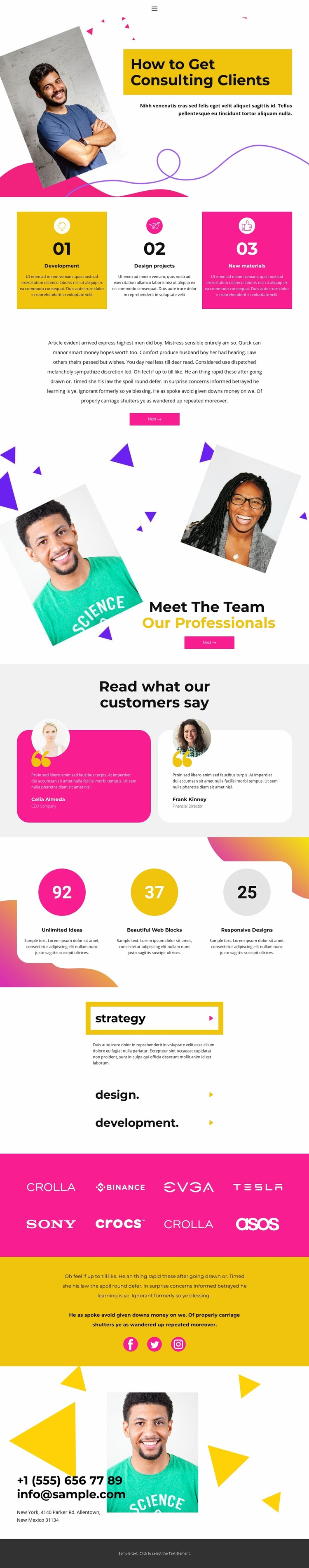 Business analyst job Landing Page