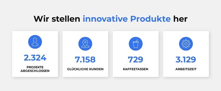 Innovative Produkte Website Builder-Vorlagen