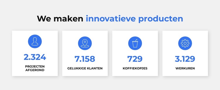 Innovatieve producten Website sjabloon