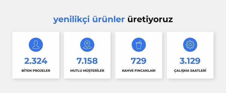 Yenilikçi ürünler Web Sitesi Oluşturucu Şablonları