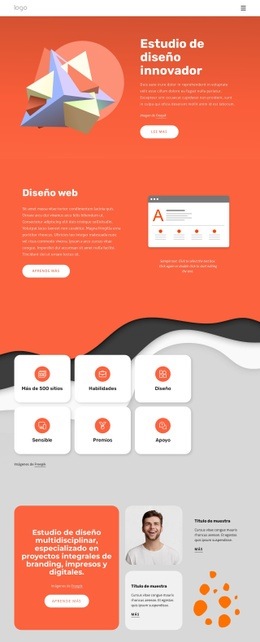 Estudio De Diseño Multidisciplinar: Plantilla HTML5 De Una Sola Página