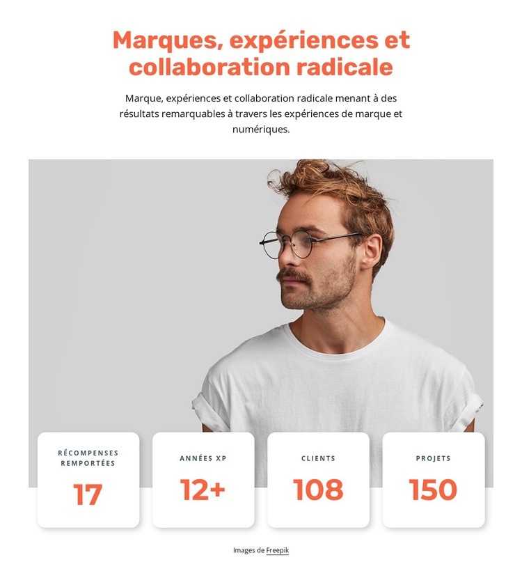 Conception d'expérience de marque Maquette de site Web