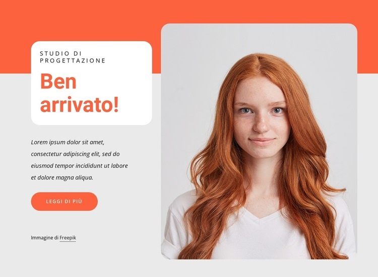 Benvenuto nello studio di progettazione Mockup del sito web