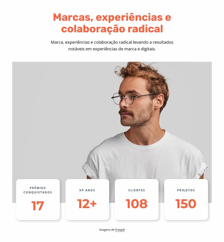 Projeto de experiência de marca Template Joomla