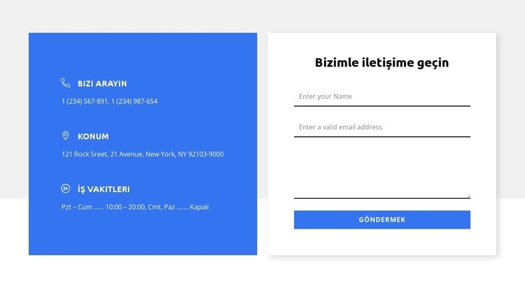 Bizi arayın ve bizimle iletişime geçin Web sitesi tasarımı