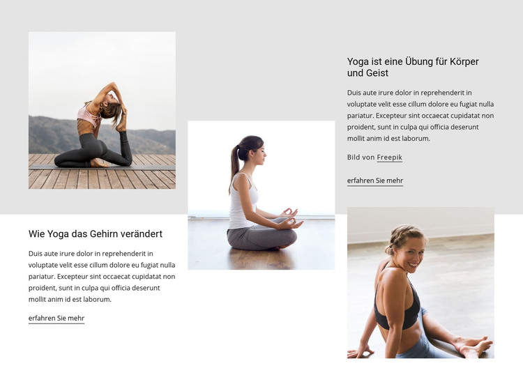 Yoga-Effekte auf die Gesundheit des Gehirns HTML-Vorlage