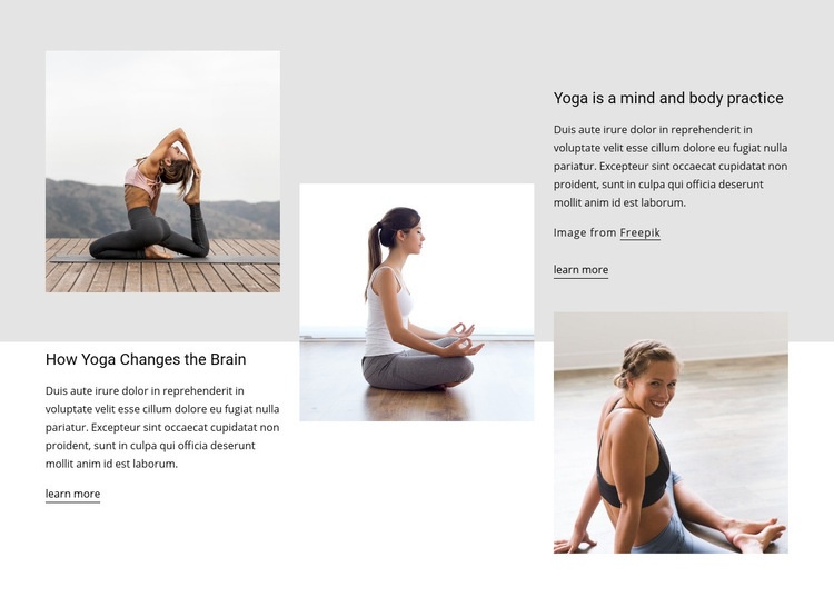 Yoga effects on brain health Web Page Design