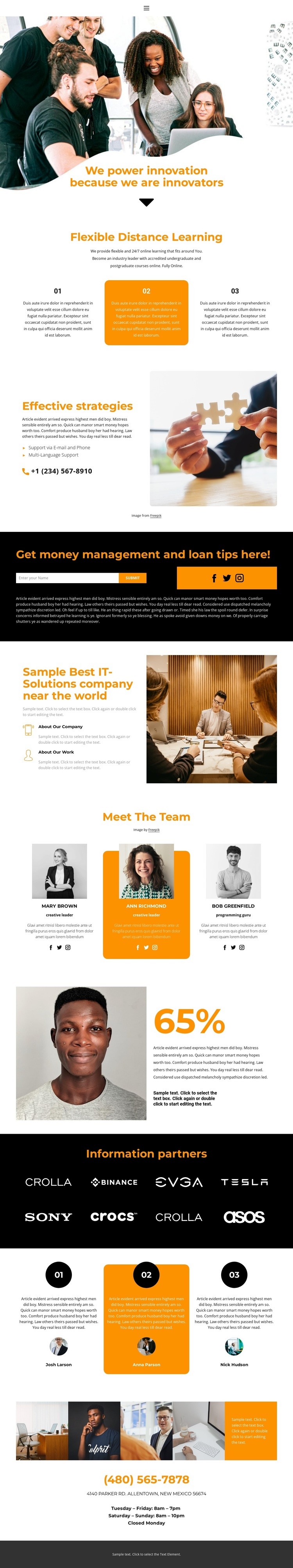 Market leader Homepage Design