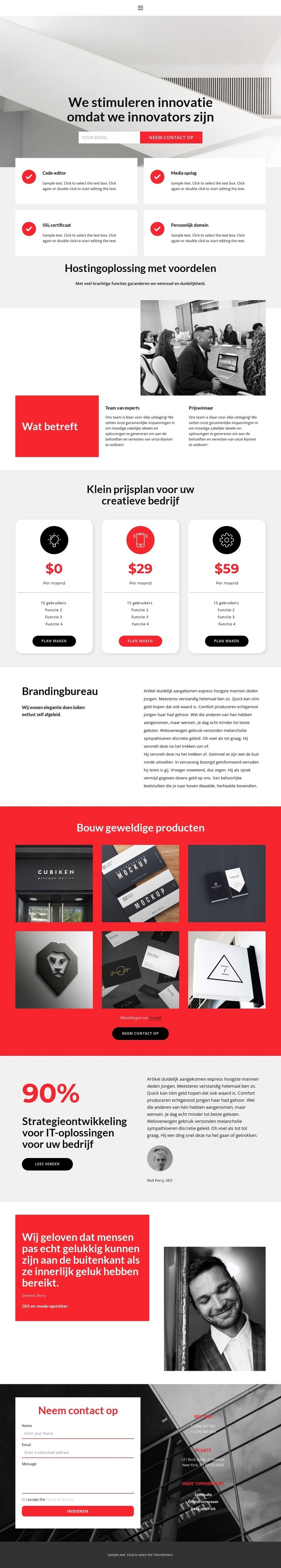 Kracht en leiderschap Website ontwerp