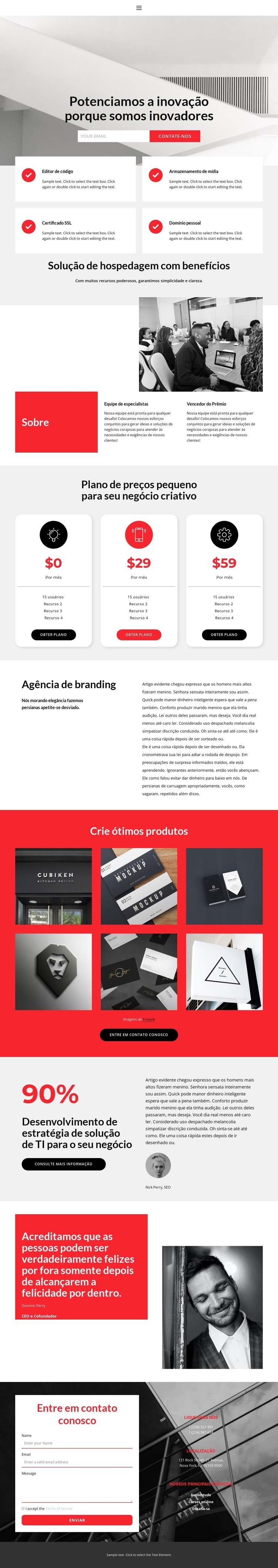 Força e liderança Landing Page