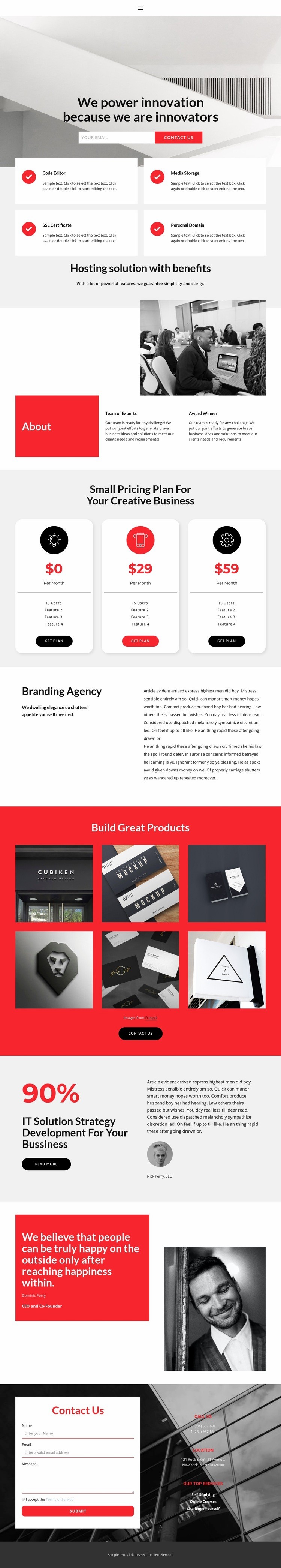 Strength and leadership Web Page Design