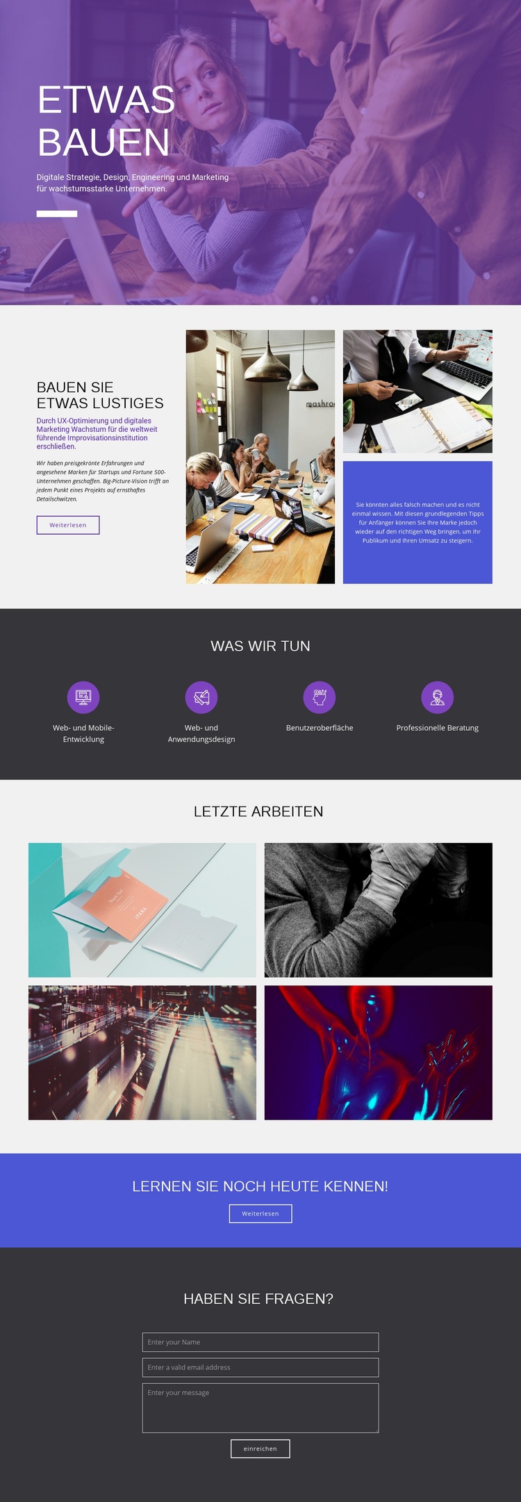 Bauagentur Landing Page