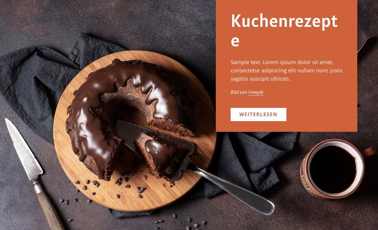 Kuchenrezepte Website Builder-Vorlagen