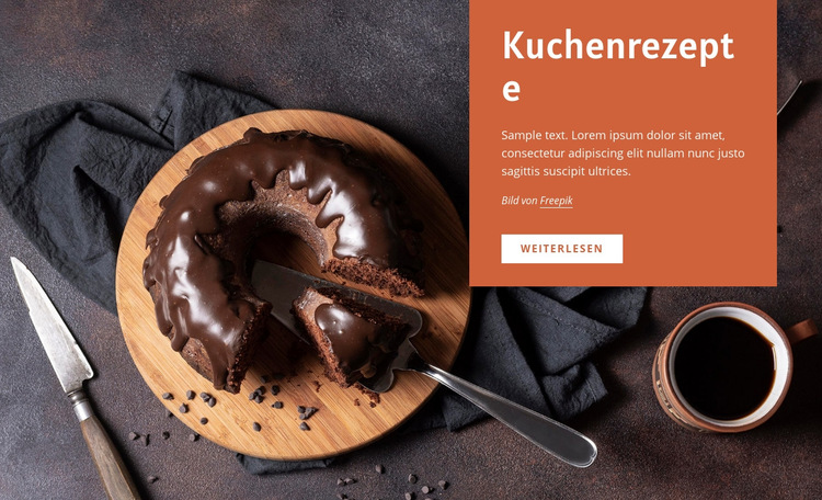 Kuchenrezepte Website-Vorlage
