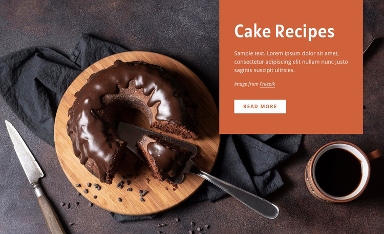 Cake recipes Html Website Builder