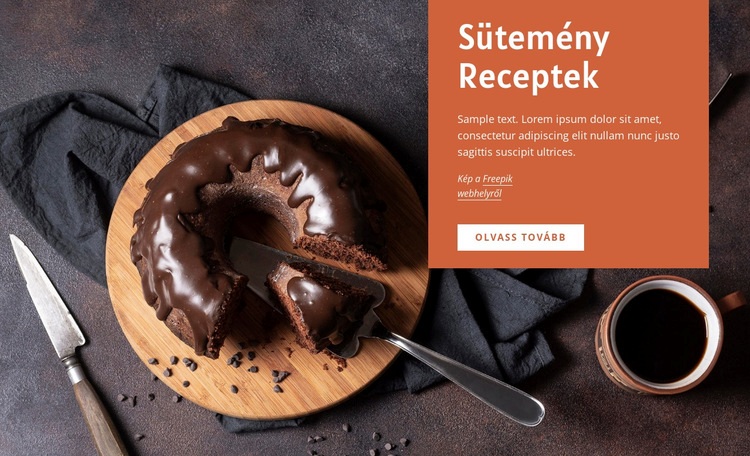 Sütemény receptek WordPress Téma