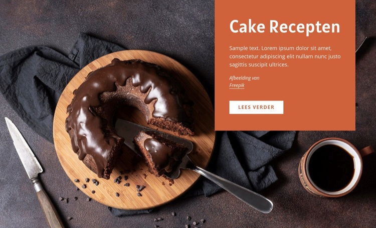 Cake recepten Website Builder-sjablonen
