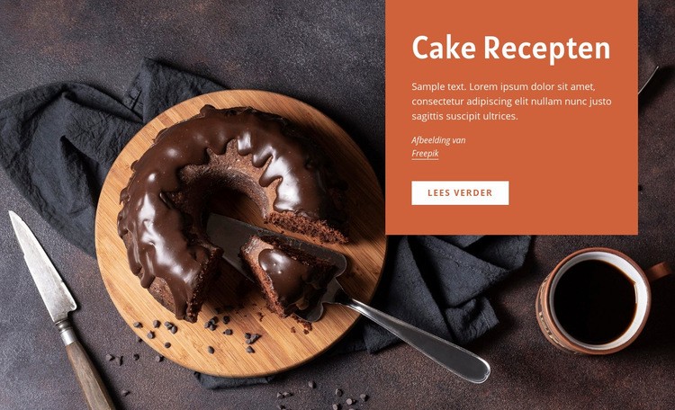 Cake recepten Website mockup