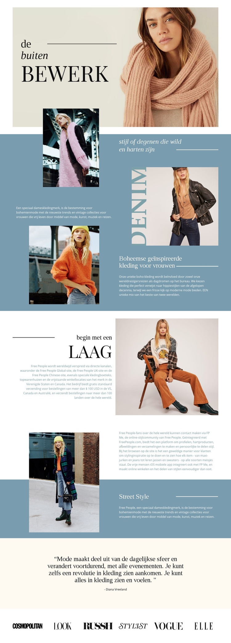 Ideeën voor herfstlooks Website mockup