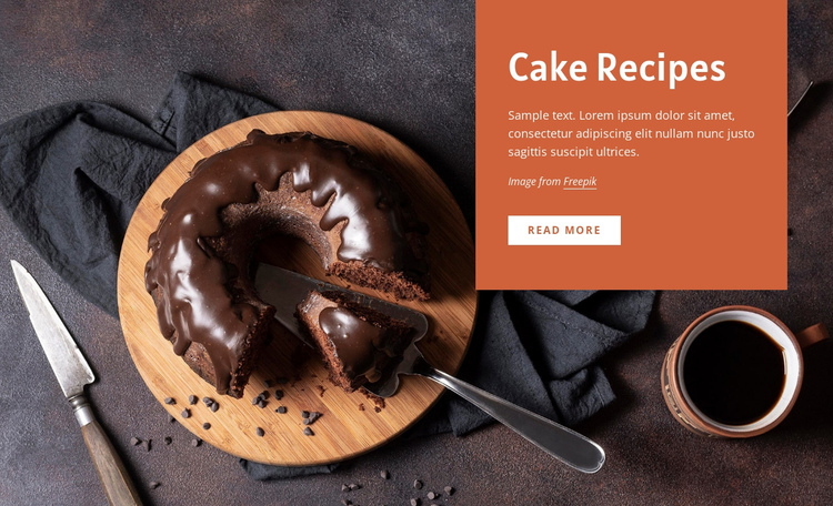 Cake recipes One Page Template