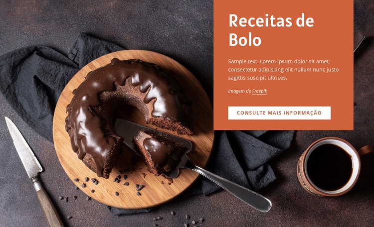 Receitas de bolo Construtor de sites HTML