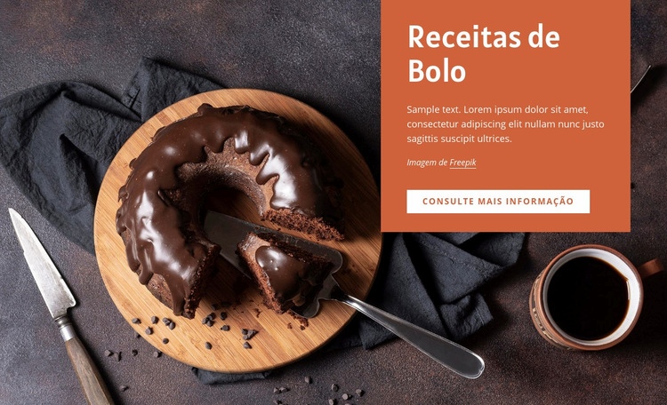 Receitas de bolo Design do site