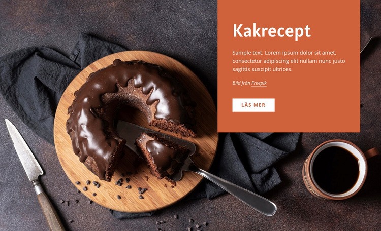 Kakrecept Webbplats mall