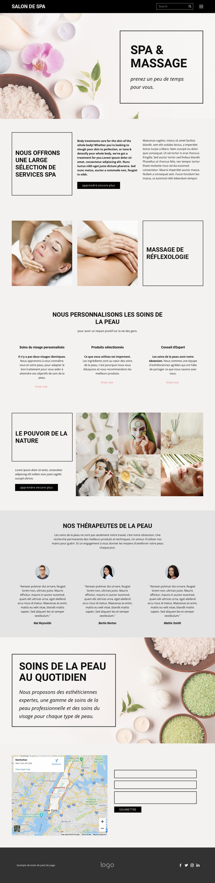 SPA et massage Modèle Joomla