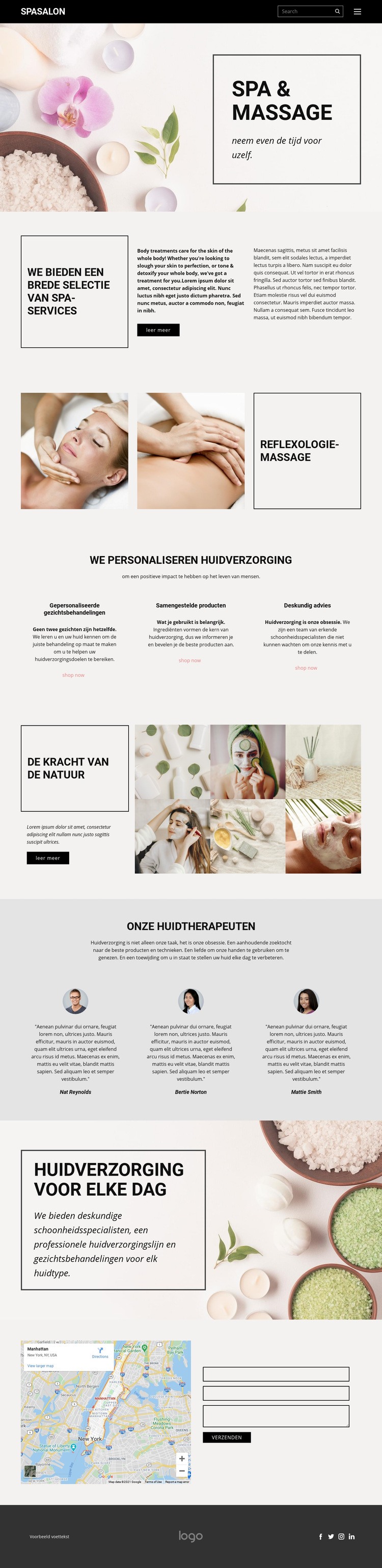 SPA en massage HTML5-sjabloon