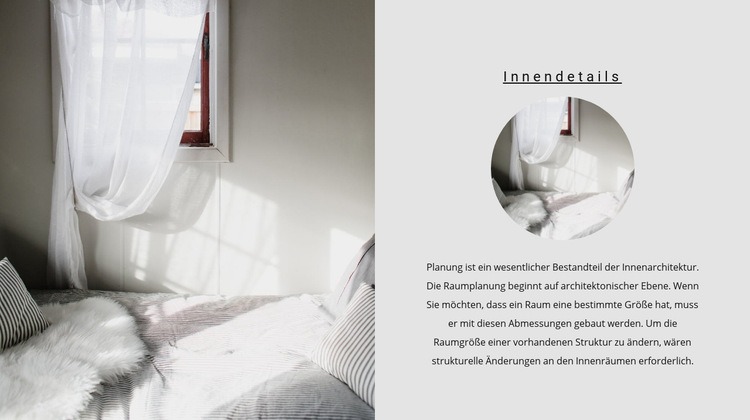Luftiges Interieur Website-Modell
