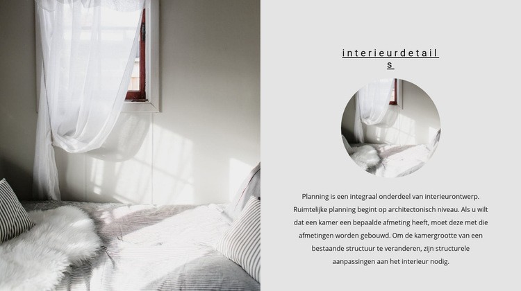 Luchtig interieur Website ontwerp