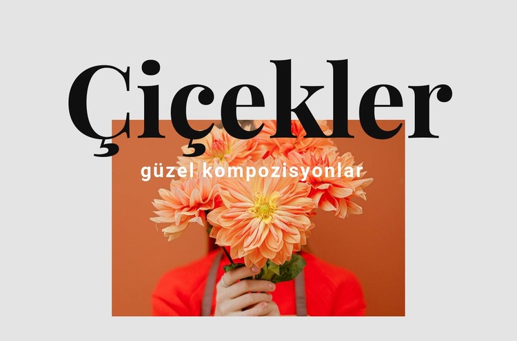 Çiçek düzenlemeleri Web Sitesi Mockup'ı