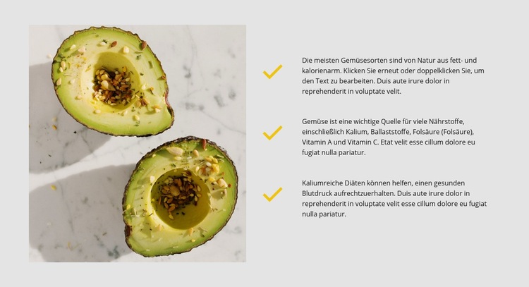 Avocado ist gesund Website-Modell