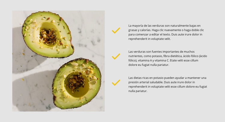 El aguacate es saludable Plantillas de creación de sitios web