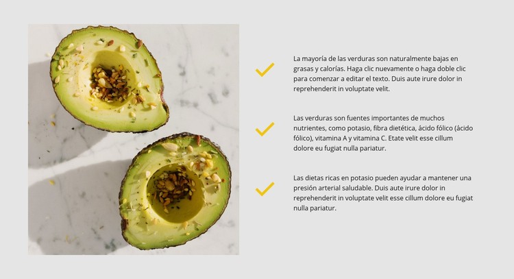 El aguacate es saludable Plantilla CSS